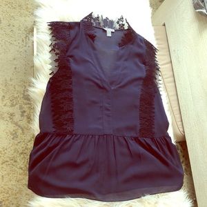 Blue and navy blouse